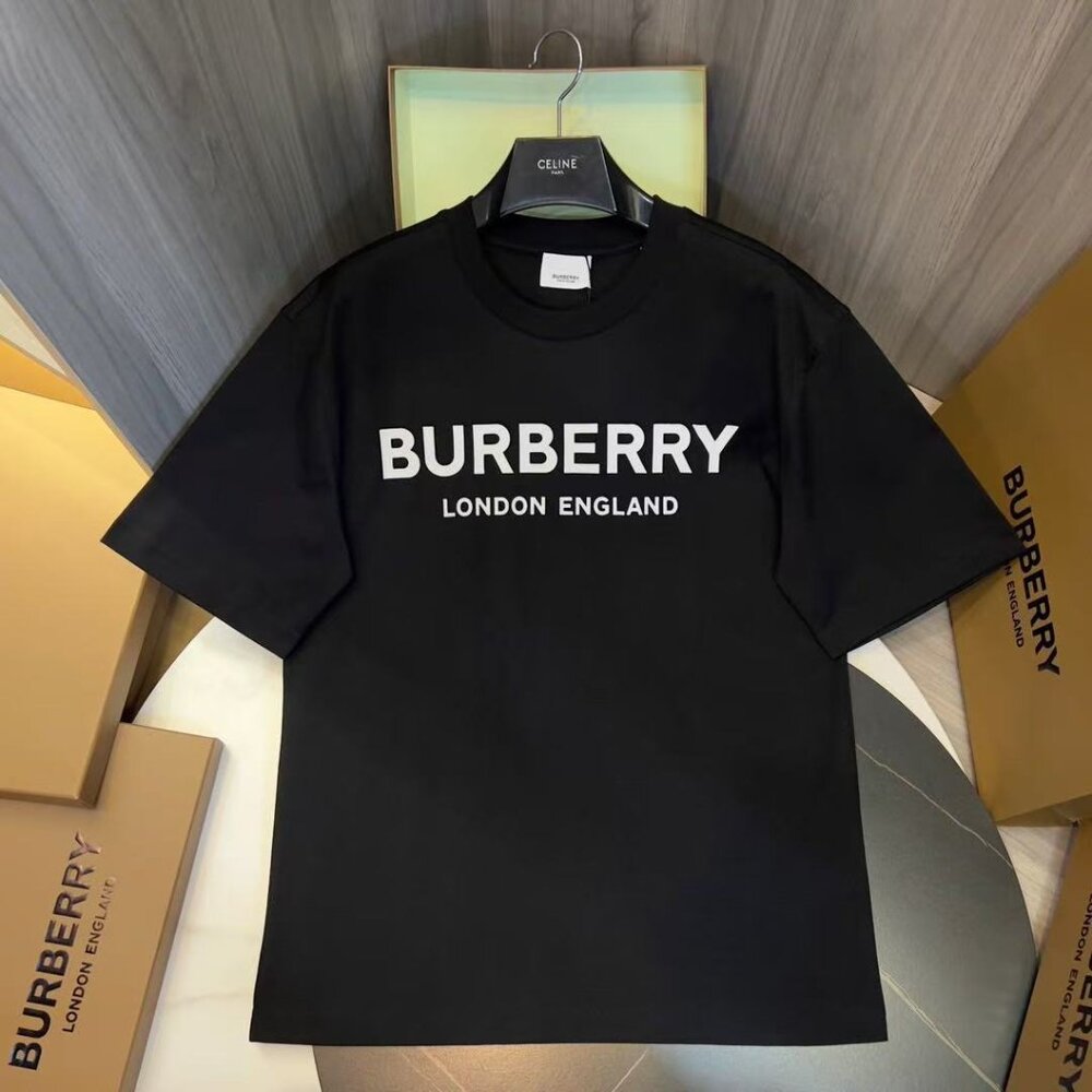 New Burberry black t-shirt men women summer t shirt short sleeve tee